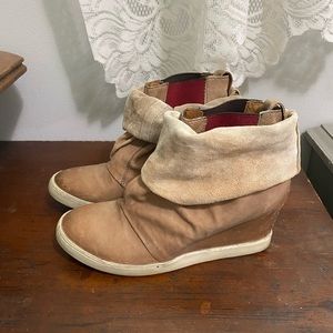 Leather wedge boot A.S.98.